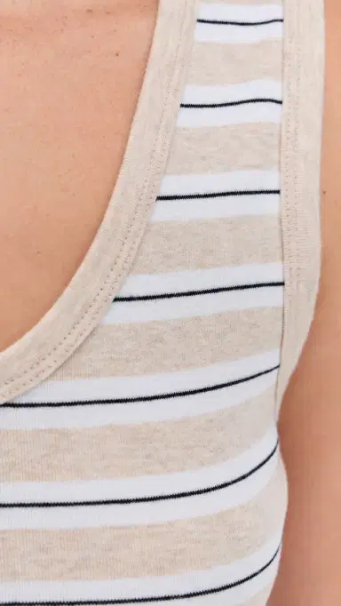 ENZA COSTA Cotton Stripe Classic U Tank Wheat/White L | Thumbnail 6 ENZA COSTA Cotton Stripe Classic U Tank Wheat/White L | Thumbnail 6