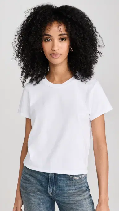perfectwhitetee Springsteen Supima Cotton Baby Tee White | Thumbnail 2 perfectwhitetee Springsteen Supima Cotton Baby Tee White | Thumbnail 2