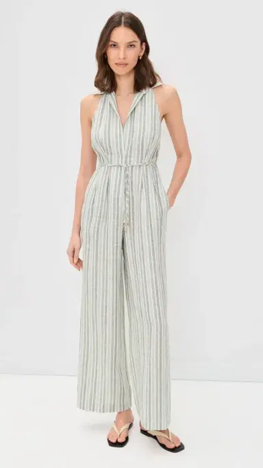 HEVRON Vivi Jumpsuit Sage Stripe | Thumbnail 2 HEVRON Vivi Jumpsuit Sage Stripe | Thumbnail 2