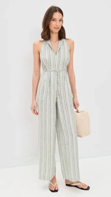 HEVRON Vivi Jumpsuit Sage Stripe | Thumbnail 5 HEVRON Vivi Jumpsuit Sage Stripe | Thumbnail 5