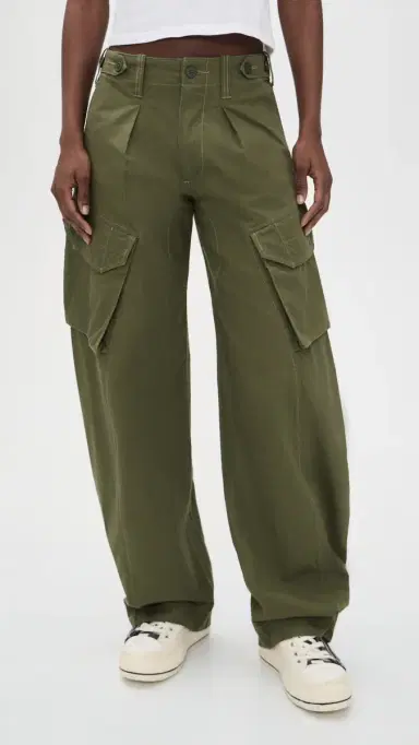R13 Barrel Cargo Pants Olive Green | Thumbnail 2