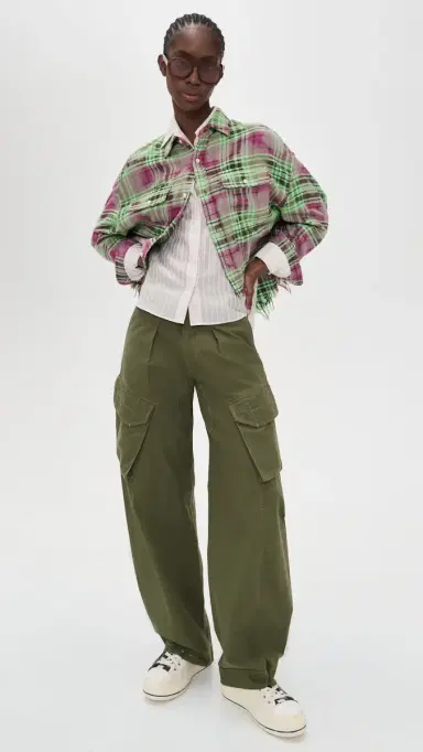 R13 Barrel Cargo Pants Olive Green | Thumbnail 5