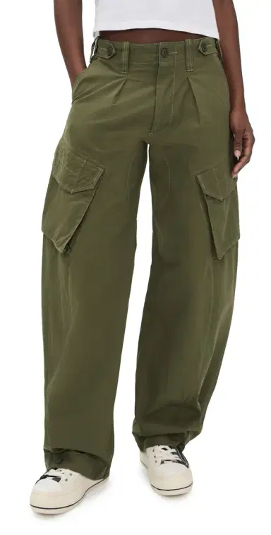 R13 Barrel Cargo Pants Olive Green | Thumbnail 1