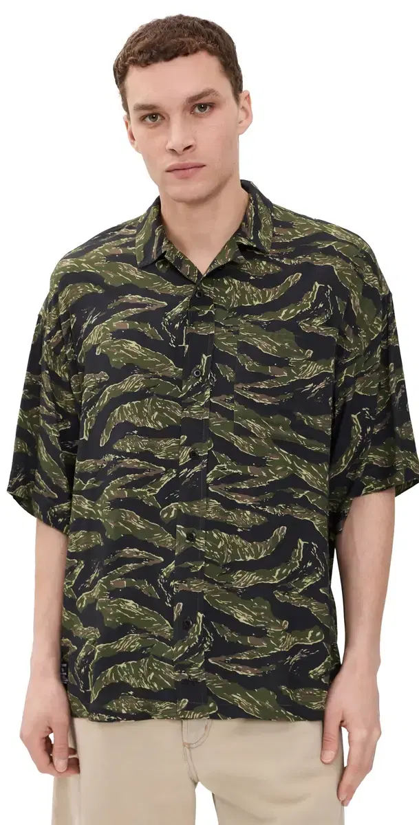 Camo Relaxed Camp Shirt Tiger Camo
