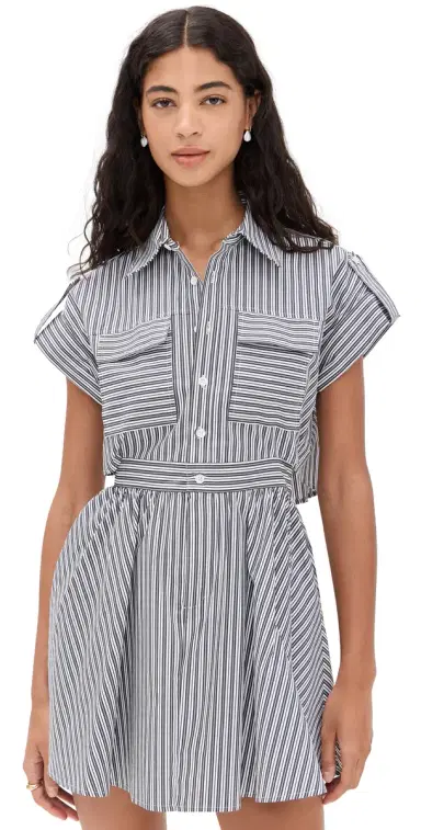 o.p.t o. p.t Rowe Dress Black White Stripe L | Thumbnail 1