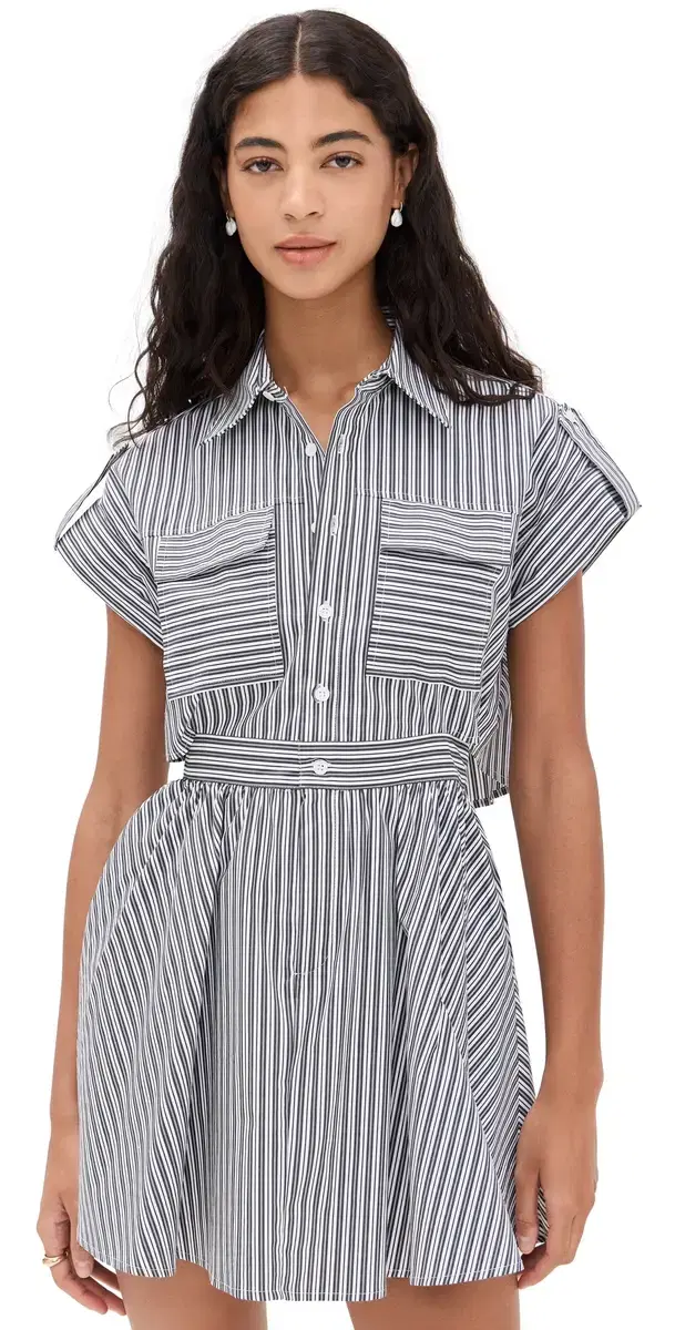 o.p.t o. p.t Rowe Dress Black White tripe
