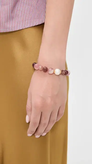 Brinker + Eliza Sugarplum Bracelet Strawberry Quartz Multi One Size | Thumbnail 3