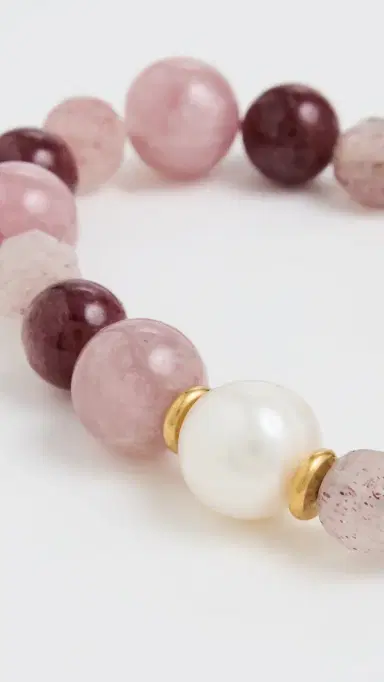 Brinker + Eliza Sugarplum Bracelet Strawberry Quartz Multi One Size | Thumbnail 4