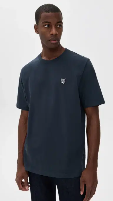 Maison Kitsuné Grey Fox Head Patch Comfort Tee Classic Navy M | Thumbnail 2