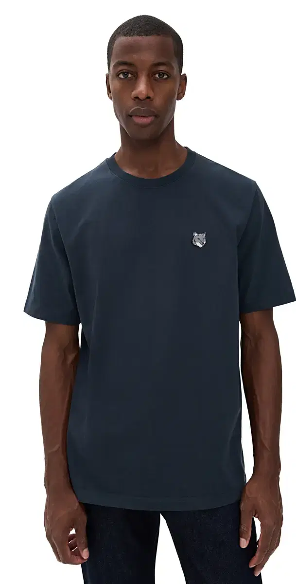 Maison Kitsuné Grey Fox Head Patch Comfort Tee Classic Navy
