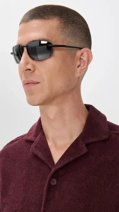 Maui Jim Ho'Okipa Ultra Sunglasses Black-Black-Grey One Size | Thumbnail 3
