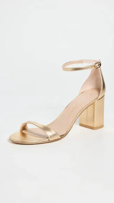 Stuart Weitzman Nudist Block 7mm Golden | Thumbnail 2 Stuart Weitzman Nudist Block 7mm Golden | Thumbnail 2