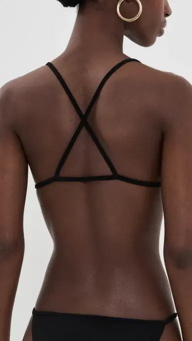 Norma Kamali No Tie Mini Bikini Top Black | Thumbnail 3