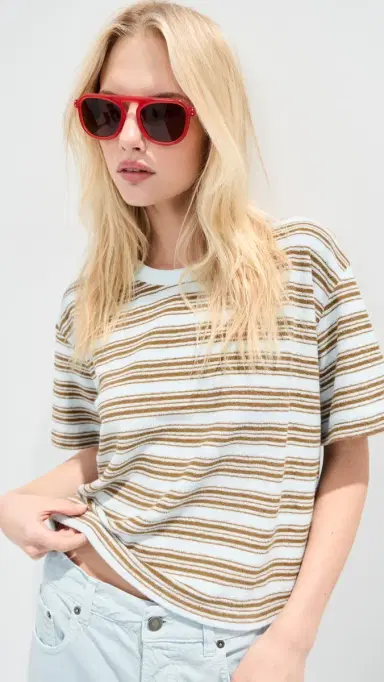 LE BOP Poppy Tee ight Blue/Chocolate | Thumbnail 2