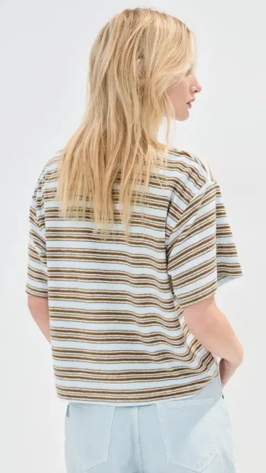 LE BOP Poppy Tee ight Blue/Chocolate | Thumbnail 3
