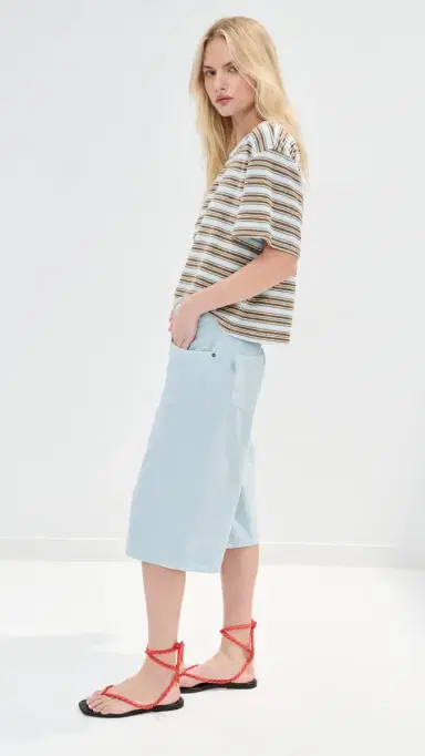 LE BOP Poppy Tee ight Blue/Chocolate | Thumbnail 4