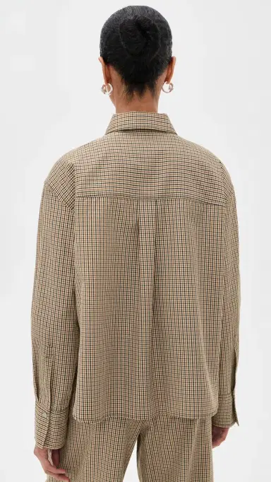 Vince Cropped Button Down Shirt | Thumbnail 3 Vince Cropped Button Down Shirt | Thumbnail 3