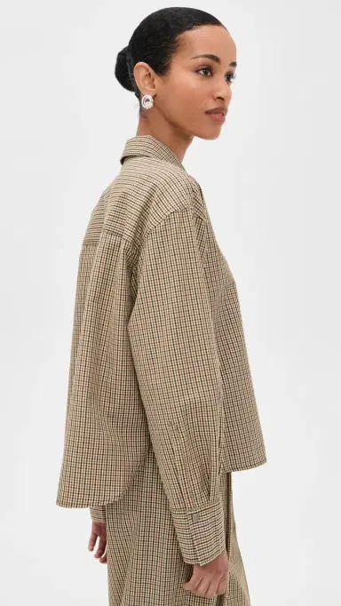 Vince Cropped Button Down Shirt | Thumbnail 4 Vince Cropped Button Down Shirt | Thumbnail 4