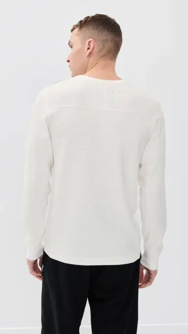 Reigning Champ Flatback Thermal Base tandard Henley Championship White | Thumbnail 3