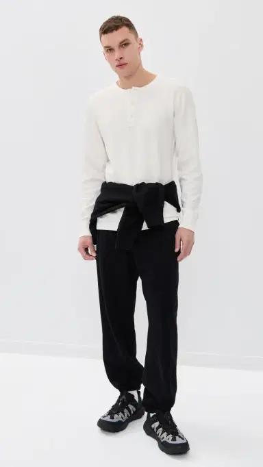 Reigning Champ Flatback Thermal Base tandard Henley Championship White | Thumbnail 5