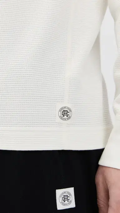 Reigning Champ Flatback Thermal Base tandard Henley Championship White | Thumbnail 6