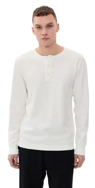 Reigning Champ Flatback Thermal Base tandard Henley Championship White | Thumbnail 1