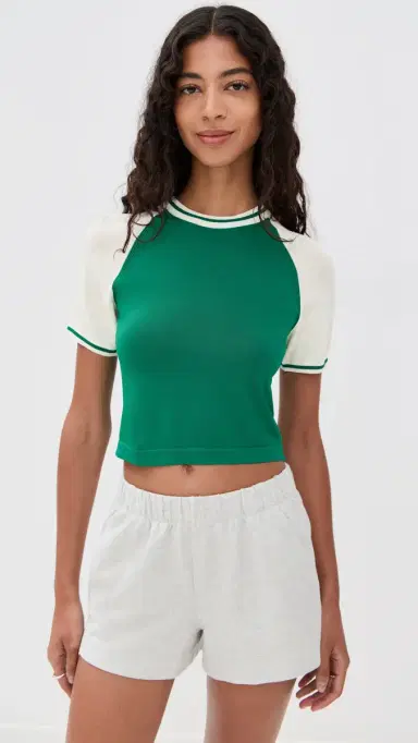 State & Lake Raglan Baseball Tee Green/White L | Thumbnail 3