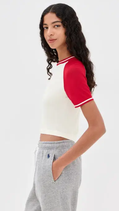 State & Lake Raglan Baseball Tee White/Red S | Thumbnail 5