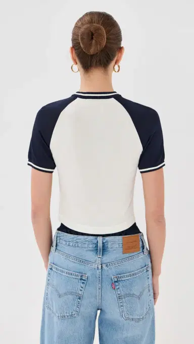 State & Lake Raglan Baseball Tee White/Navy XS | Thumbnail 3