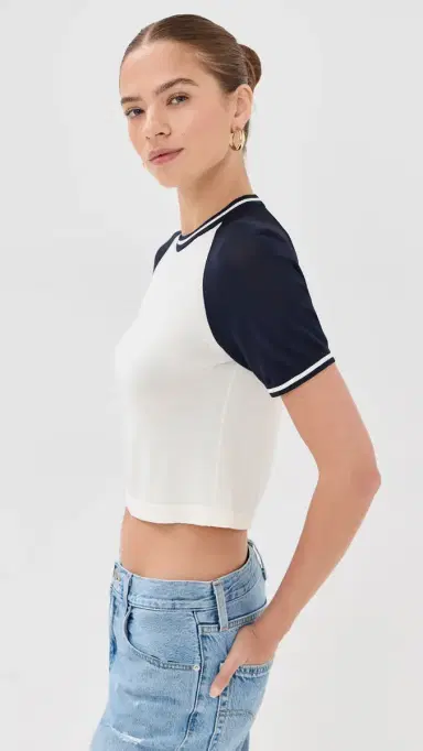 State & Lake Raglan Baseball Tee White/Navy XS | Thumbnail 4