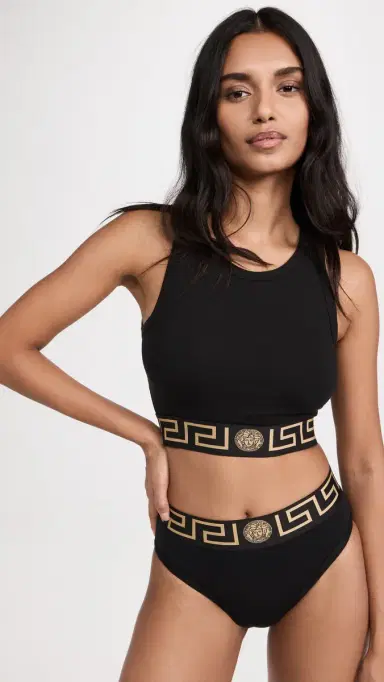 Versace Iconic High Waisted Briefs Black 5 | Thumbnail 4