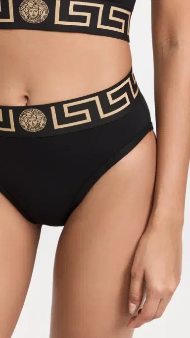Versace Iconic High Waisted Briefs Black 5 | Thumbnail 5