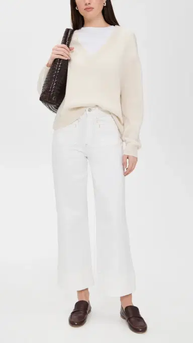 PAIGE Anessa Wide Leg Jeans Toasted Ecru 31 | Thumbnail 5