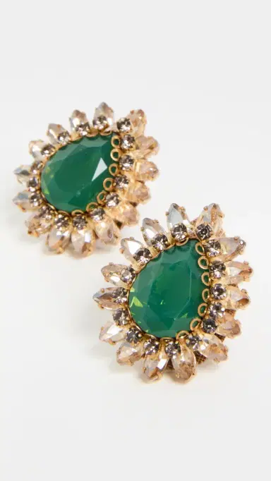 Deepa Gurnani Deepa by Leesha Earrings Emerald | Thumbnail 2