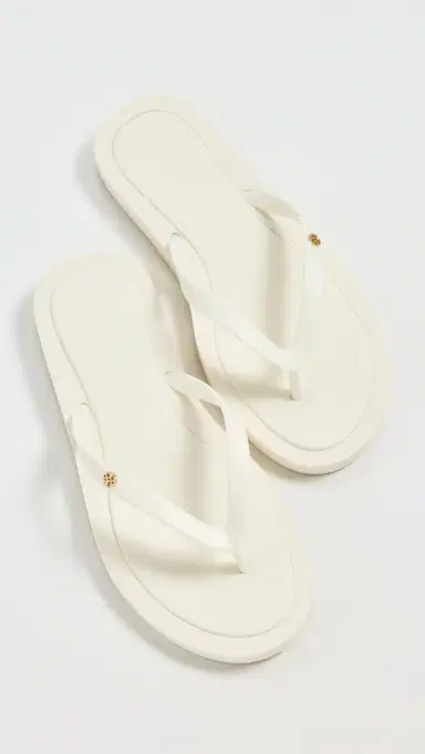 Tory Burch Kira Padded Flip Flops New Ivory/Gold 8 | Thumbnail 2