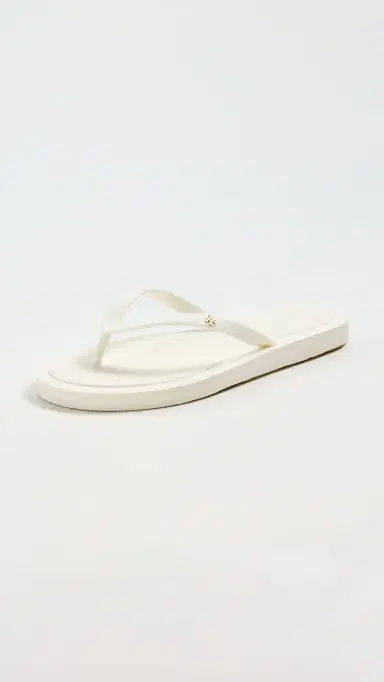 Tory Burch Kira Padded Flip Flops New Ivory/Gold 8 | Thumbnail 5