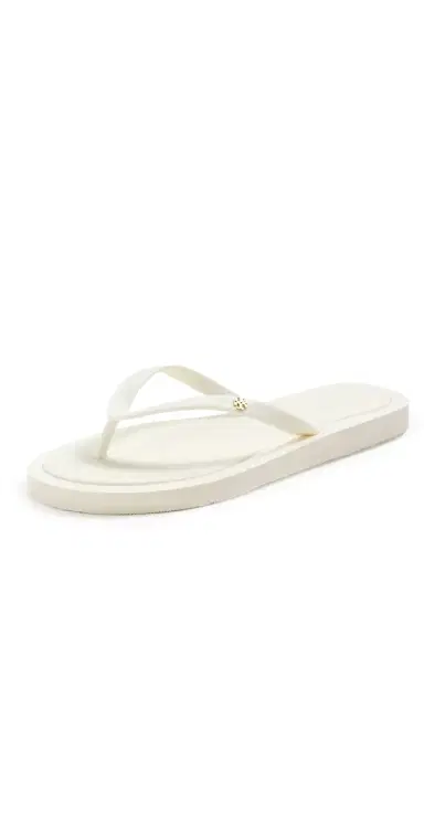 Tory Burch Kira Padded Flip Flops New Ivory/Gold 8 | Thumbnail 1
