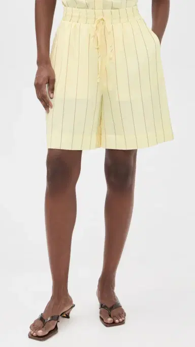 susana monaco Crinkle atin tripe Boxer Shorts Whipped Cream | Thumbnail 2 susana monaco Crinkle atin tripe Boxer Shorts Whipped Cream | Thumbnail 2
