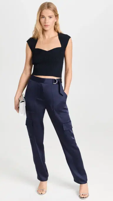 SIMKHAI Abia Cropped Tee Midnight | Thumbnail 5 SIMKHAI Abia Cropped Tee Midnight | Thumbnail 5