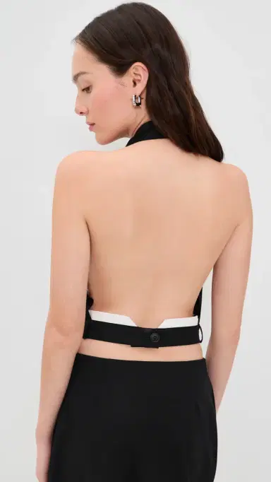 St. Agni Upside Down Wool Halter Top Black M | Thumbnail 3