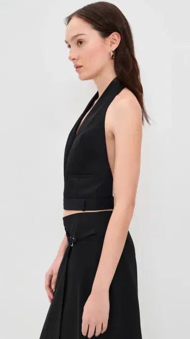 St. Agni Upside Down Wool Halter Top Black M | Thumbnail 4