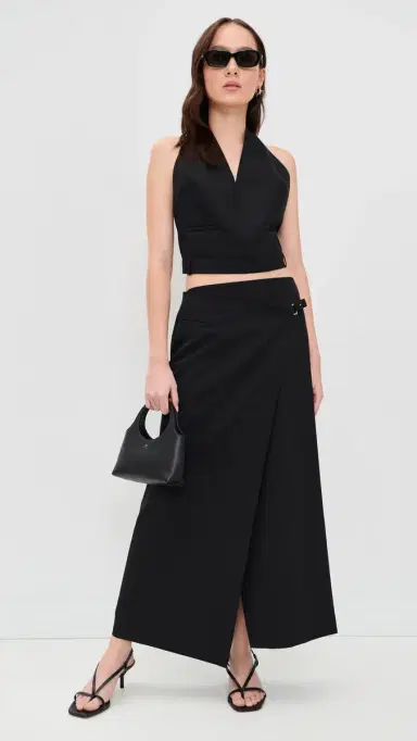 St. Agni Upside Down Wool Halter Top Black M | Thumbnail 5