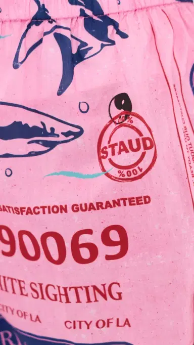Staud Paddle Shorts Parcel Print Pink S | Thumbnail 6
