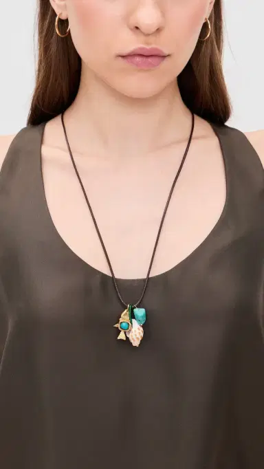Maison Irem Vista Necklace Turquoise | Thumbnail 3
