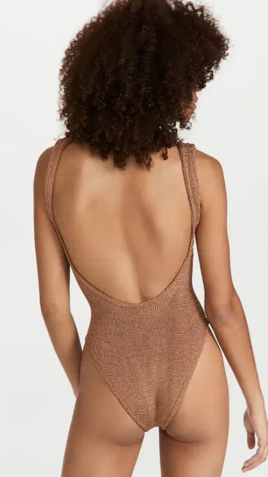 Hunza G Classic Square One Piece Metallic Cocoa One Size | Thumbnail 3