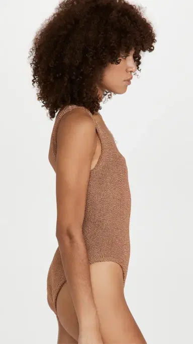 Hunza G Classic Square One Piece Metallic Cocoa One Size | Thumbnail 4
