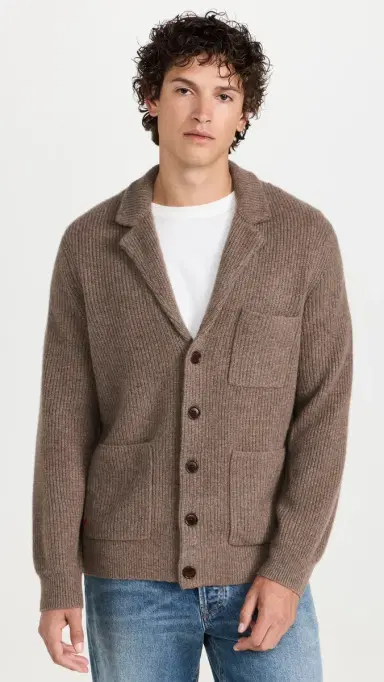 Alex Mill Mitchell Cardigan In Marled Cashmere Heather Walnut S | Thumbnail 2 Alex Mill Mitchell Cardigan In Marled Cashmere Heather Walnut S | Thumbnail 2
