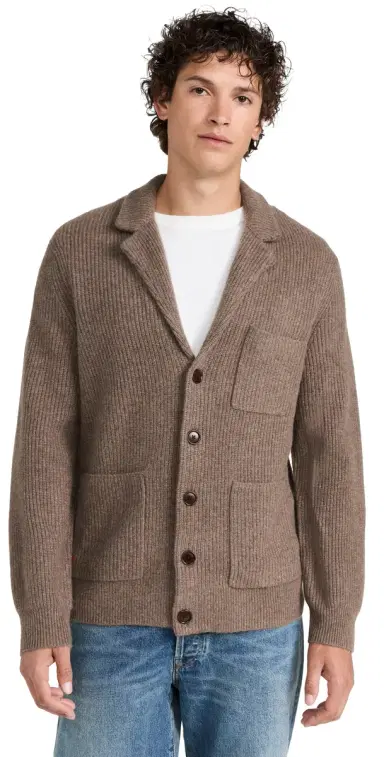 Alex Mill Mitchell Cardigan In Marled Cashmere Heather Walnut S | Thumbnail 1 Alex Mill Mitchell Cardigan In Marled Cashmere Heather Walnut S | Thumbnail 1