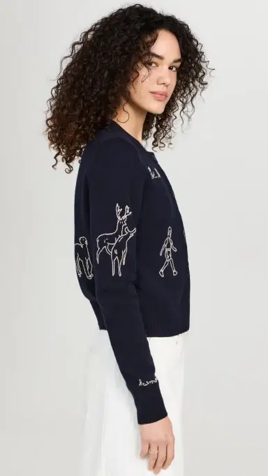 Sea Demi French Workwear Knit Cardigan Navy XL | Thumbnail 4