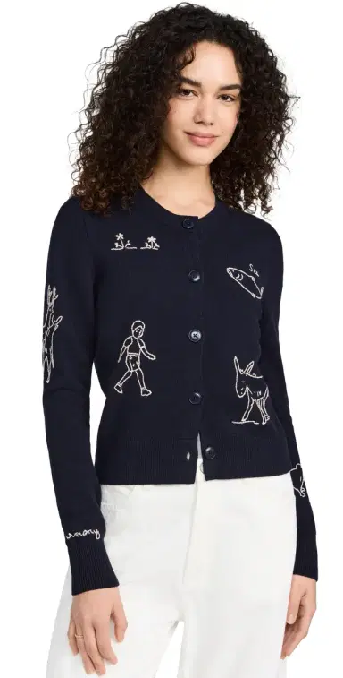 Sea Demi French Workwear Knit Cardigan Navy XL | Thumbnail 1